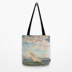 America's Cup Yacht Racing sailboats on Narragansett Bay, Newport, Rhode Island nautical maritime landscape painting by Alice Maude Taite Fanner Tote Bag Gallery Image 2