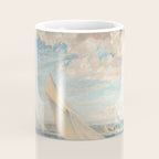 America's Cup Yacht Racing sailboats on Narragansett Bay, Newport, Rhode Island nautical maritime landscape painting by Alice Maude Taite Fanner Coffee Mug Gallery Image 4