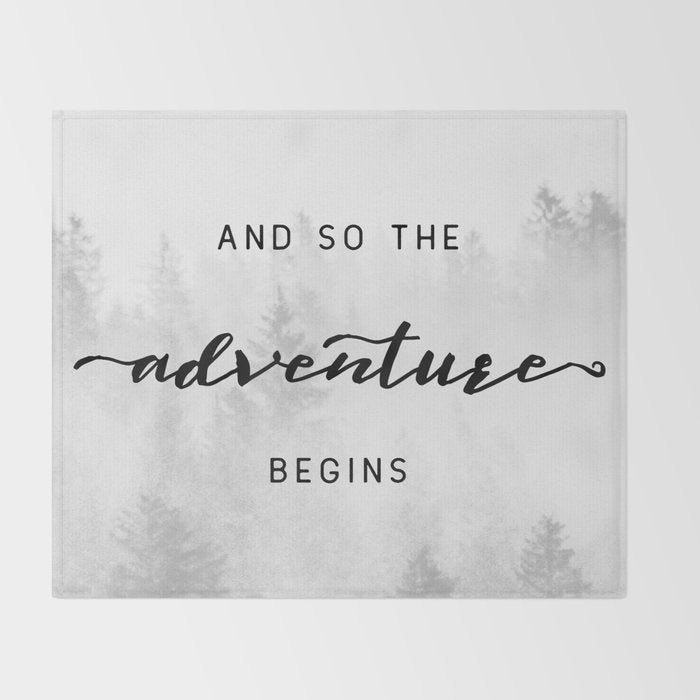 And So The Adventure Begins Throw Blanket Gallery Image 2