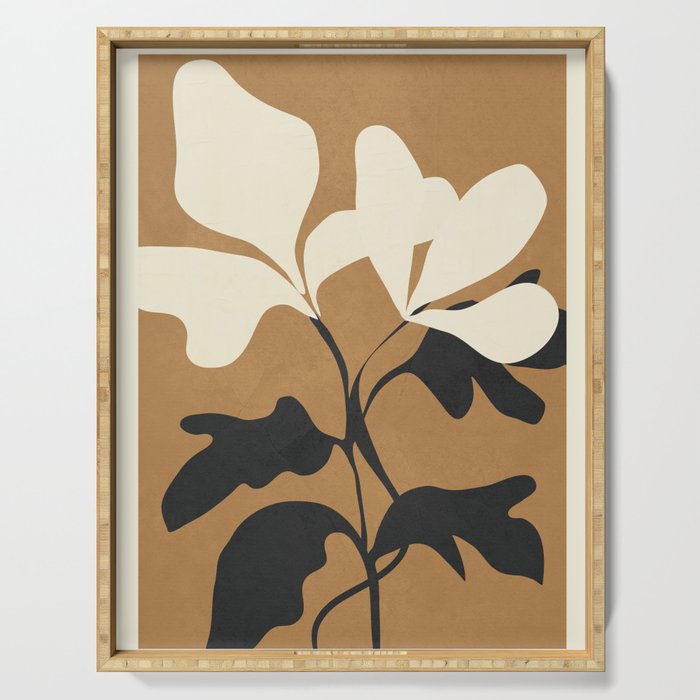 Abstract Modern Flowers 1 Serving Tray Gallery Image 1