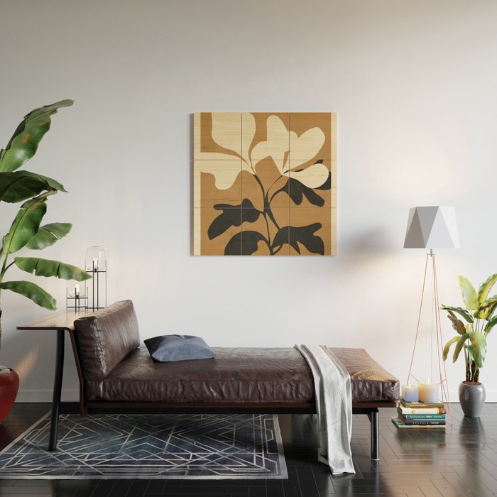 Abstract Modern Flowers 1 Wood Wall Art Gallery Image 2
