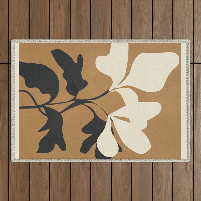 Abstract Modern Flowers 1 Outdoor Rug Gallery Image 1