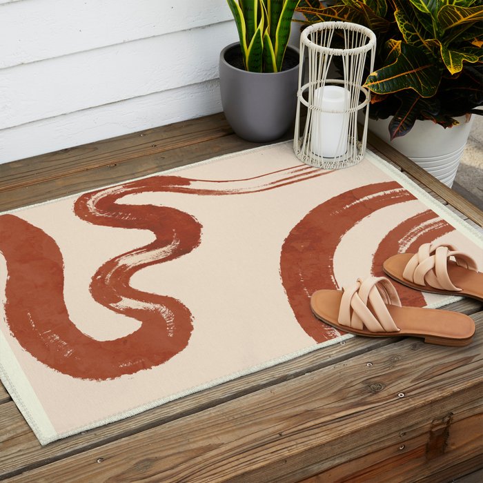 Abstract line art 129 Outdoor Rug Gallery Image 2