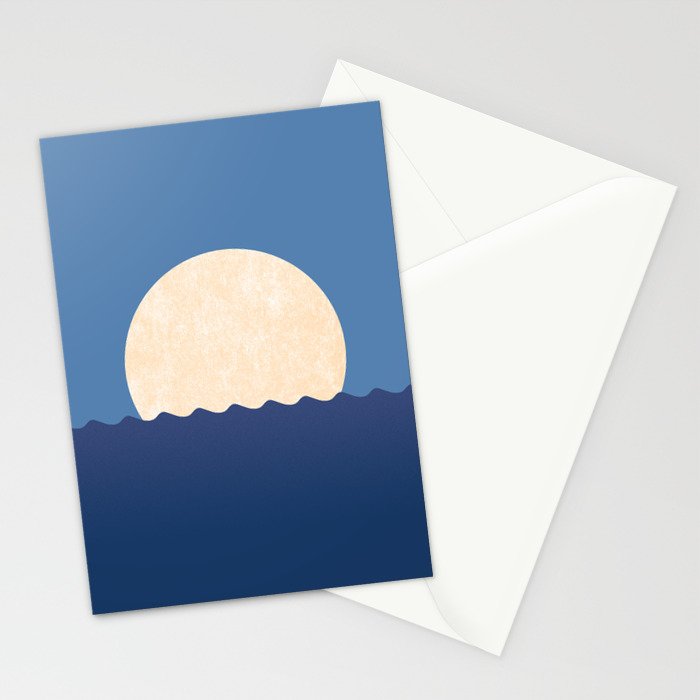 Moonrise Night Sky Stationery Card Gallery Image 2