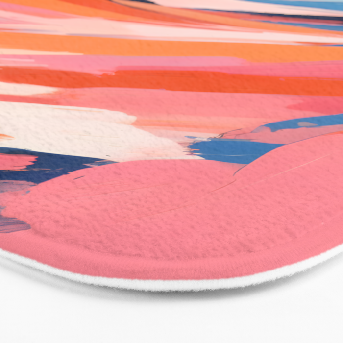 Romance Valley, Pastel Nature Landscape Abstract Painting, Blush Colorful Bright Eclectic, Soft Colors Contemporary Modern Bohemian Bath Mat Gallery Image 3
