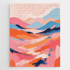 Romance Valley, Pastel Nature Landscape Abstract Painting, Blush Colorful Bright Eclectic, Soft Colors Contemporary Modern Bohemian Jigsaw Puzzle Gallery Image 1