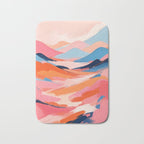 Romance Valley, Pastel Nature Landscape Abstract Painting, Blush Colorful Bright Eclectic, Soft Colors Contemporary Modern Bohemian Bath Mat Gallery Image 1