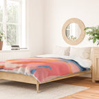 Romance Valley, Pastel Nature Landscape Abstract Painting, Blush Colorful Bright Eclectic, Soft Colors Contemporary Modern Bohemian Duvet Cover Gallery Image 2