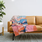 Romance Valley, Pastel Nature Landscape Abstract Painting, Blush Colorful Bright Eclectic, Soft Colors Contemporary Modern Bohemian Throw Blanket Gallery Image 1