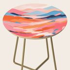 Romance Valley, Pastel Nature Landscape Abstract Painting, Blush Colorful Bright Eclectic, Soft Colors Contemporary Modern Bohemian Side Table Gallery Image 2