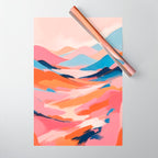 Romance Valley, Pastel Nature Landscape Abstract Painting, Blush Colorful Bright Eclectic, Soft Colors Contemporary Modern Bohemian Wrapping Paper Gallery Image 1