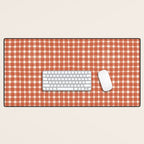 Red White Gingham Check Desk Mat Gallery Image 1