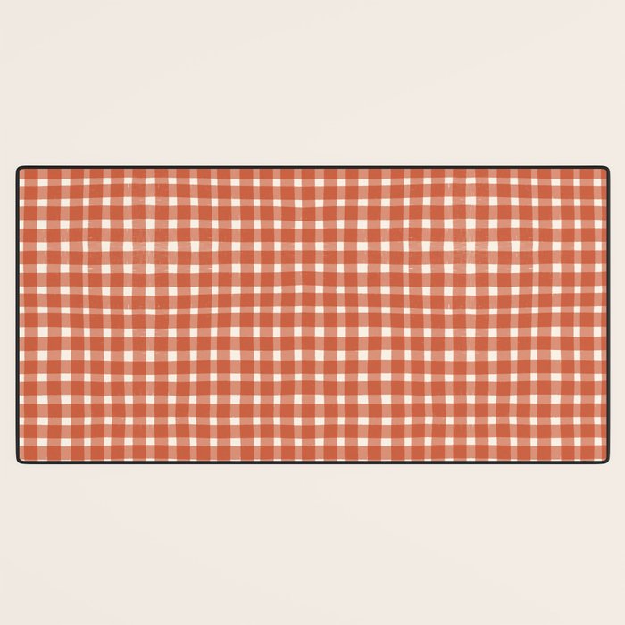 Red White Gingham Check Desk Mat Gallery Image 3