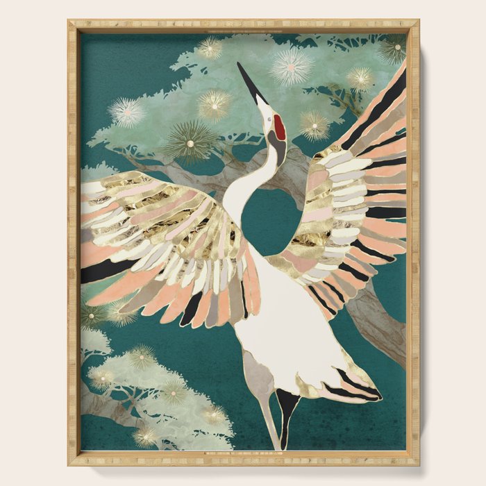 Golden Crane Serving Tray Gallery Image 1