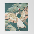 Golden Crane Throw Blanket Gallery Image 2