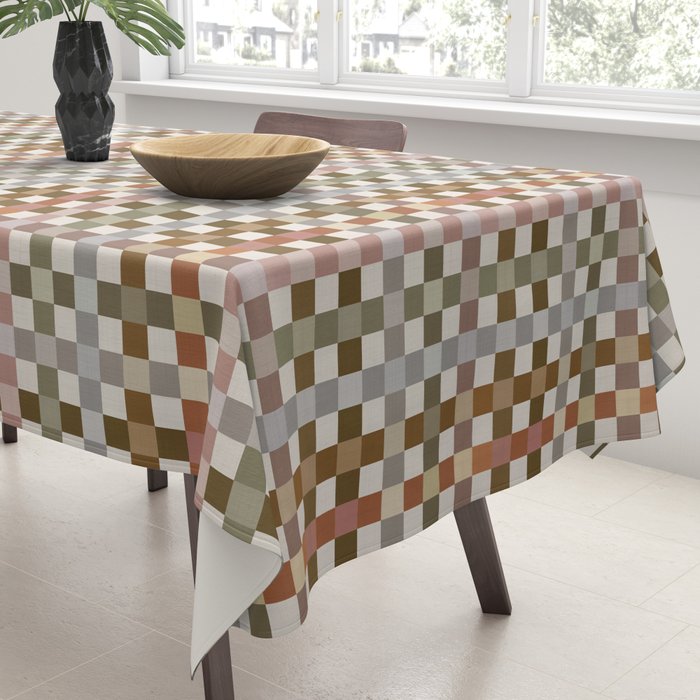 Harvest 2025 Cozy Autumn Plaid Rustic Fall Checkered Pattern Earthy Tablecloth Gallery Image 3