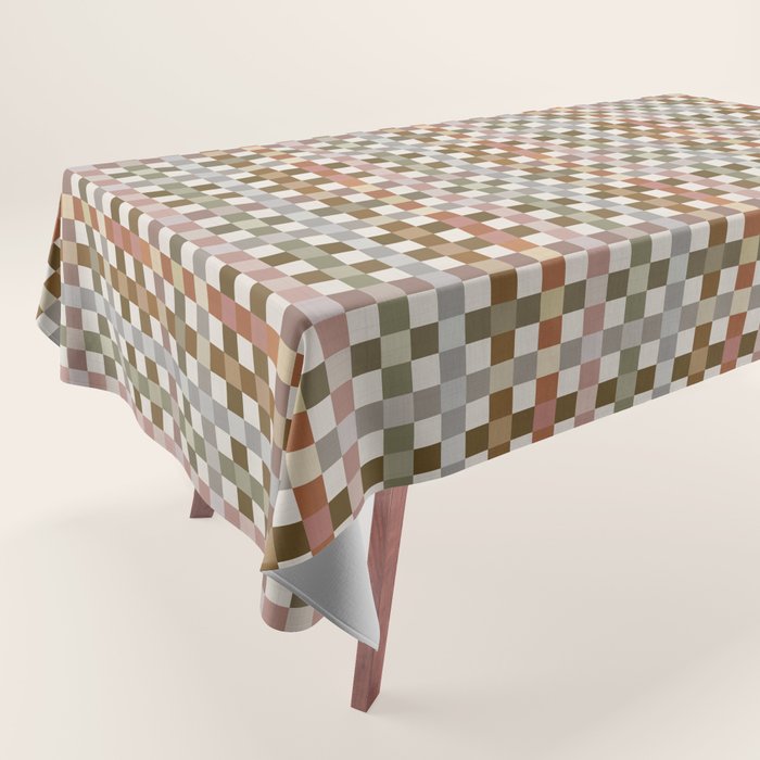 Harvest 2025 Cozy Autumn Plaid Rustic Fall Checkered Pattern Earthy Tablecloth Gallery Image 1