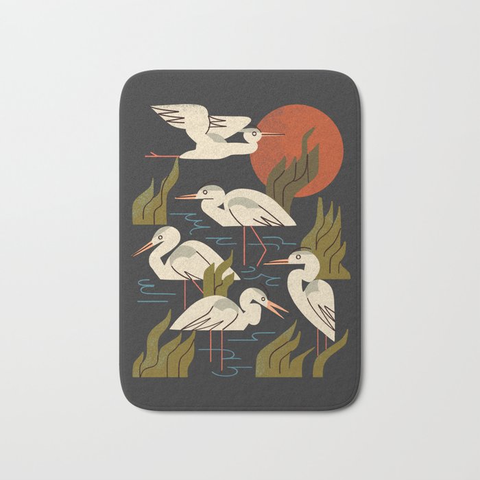 Five Heron Flock Bath Mat Gallery Image 1