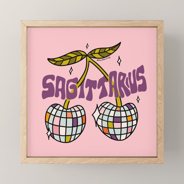 Sagittarius Cherries Mini Art Print Gallery Image 1