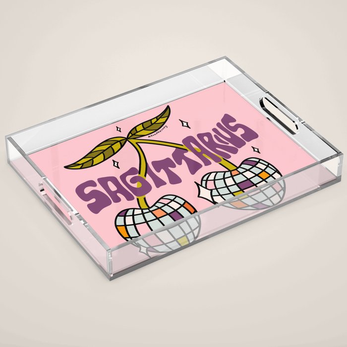 Sagittarius Cherries Acrylic Tray Gallery Image 1