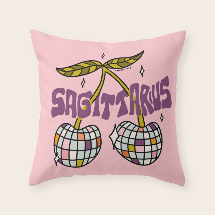 Sagittarius Cherries Throw Pillow Gallery Image 6