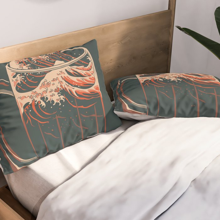 The Great Wave of Beer Pillow Sham Gallery Image 2