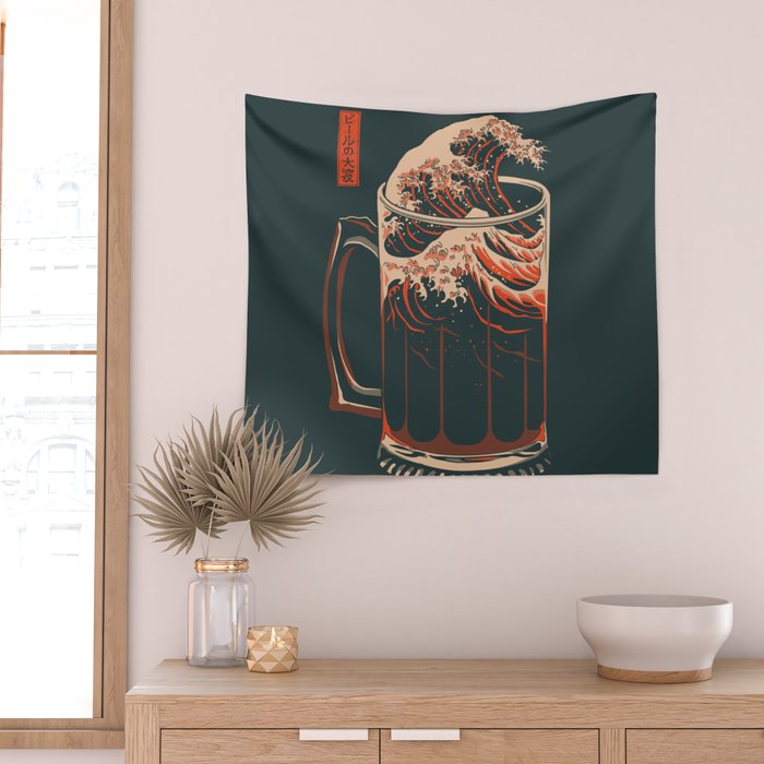 The Great Wave of Beer Wall Tapestry Gallery Image 2