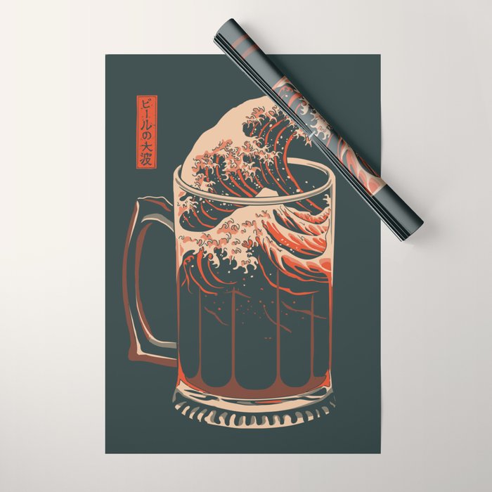 The Great Wave of Beer Wrapping Paper Gallery Image 1