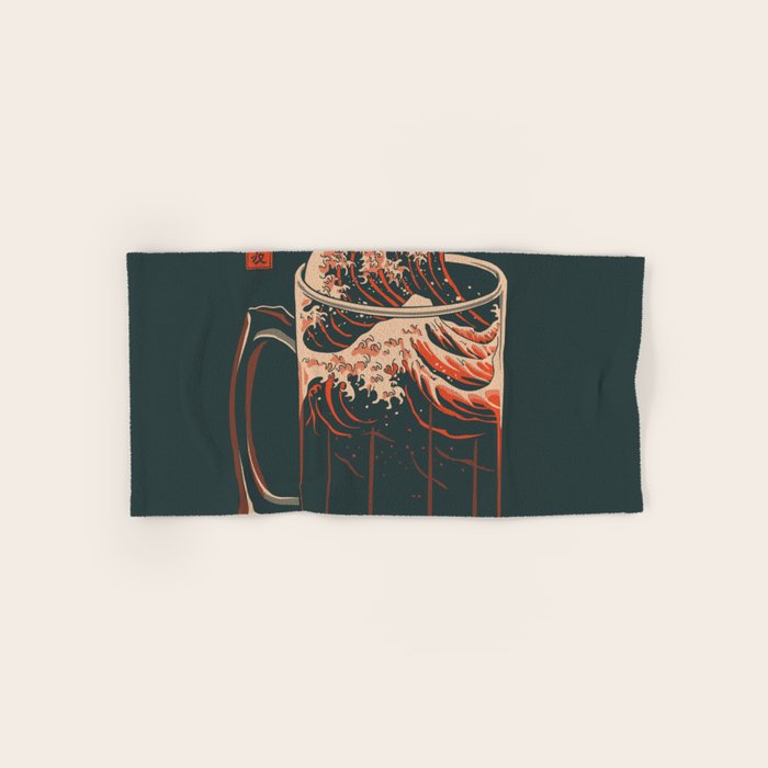 The Great Wave of Beer Bath Towel Gallery Image 1