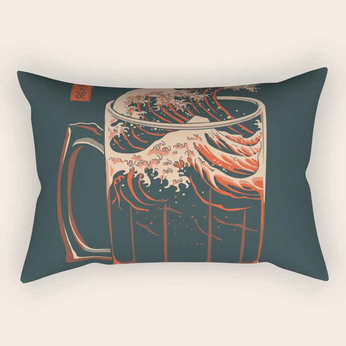 The Great Wave of Beer Rectangular Pillow Gallery Image 2