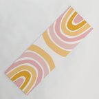 Abstract Shapes 94 in Mustard Yellow and Pale Pink (Rainbow Abstraction) Yoga Mat Gallery Image 1