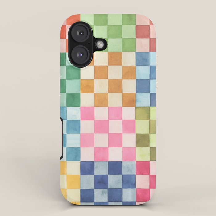 Eclectic  revival Handmade checker Multicolored iPhone Case Gallery Image 1