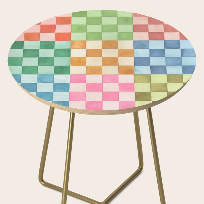 Eclectic  revival Handmade checker Multicolored Side Table Gallery Image 2