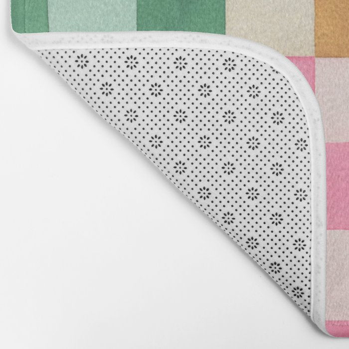 Eclectic  revival Handmade checker Multicolored Bath Mat Gallery Image 2
