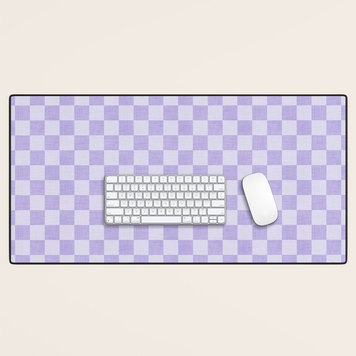 Linen Check Pattern - Lavender Desk Mat Gallery Image 1