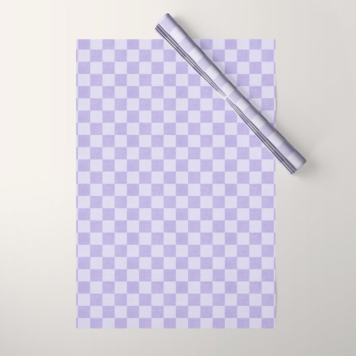 Linen Check Pattern - Lavender Wrapping Paper Gallery Image 1