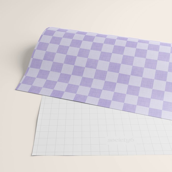 Linen Check Pattern - Lavender Wrapping Paper Gallery Image 2