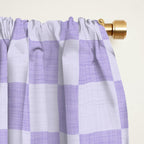 Linen Check Pattern - Lavender Window Curtain Gallery Image 2