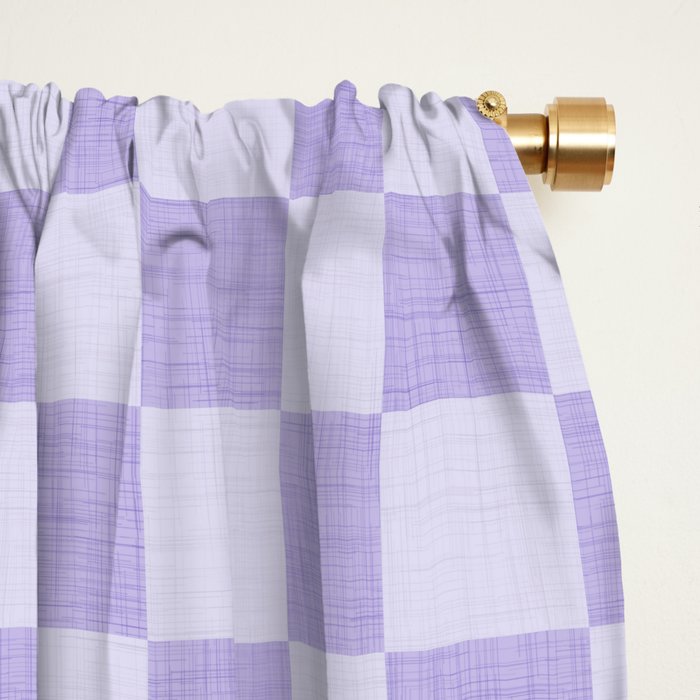 Linen Check Pattern - Lavender Window Curtain Gallery Image 2