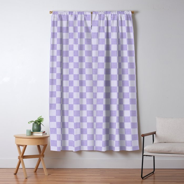 Linen Check Pattern - Lavender Window Curtain Gallery Image 5
