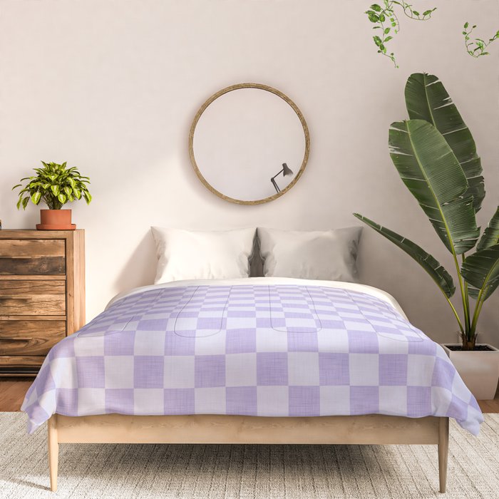 Linen Check Pattern - Lavender Comforter Gallery Image 3