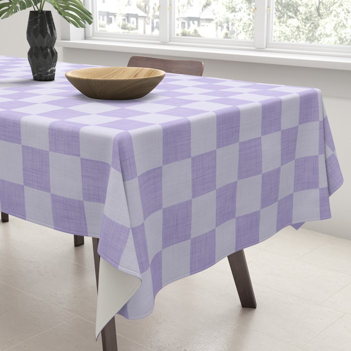 Linen Check Pattern - Lavender Tablecloth Gallery Image 3