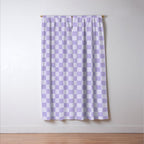 Linen Check Pattern - Lavender Window Curtain Gallery Image 3