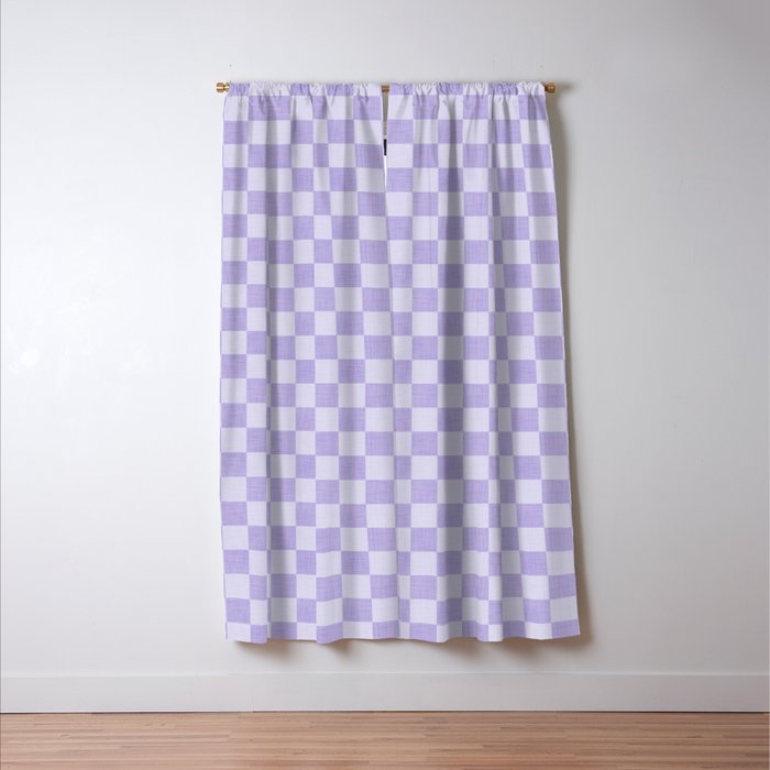 Linen Check Pattern - Lavender Window Curtain Gallery Image 3