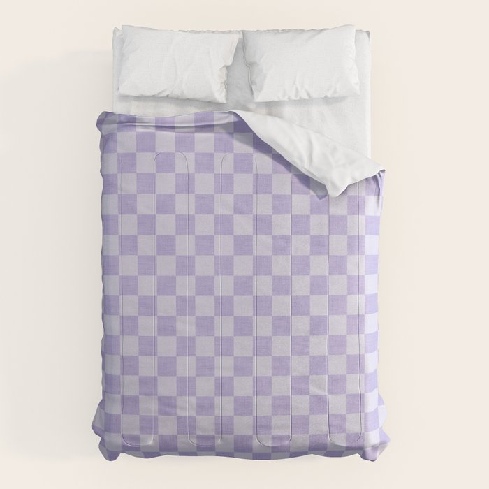 Linen Check Pattern - Lavender Comforter Gallery Image 1