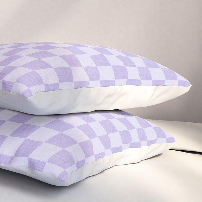 Linen Check Pattern - Lavender Pillow Sham Gallery Image 3