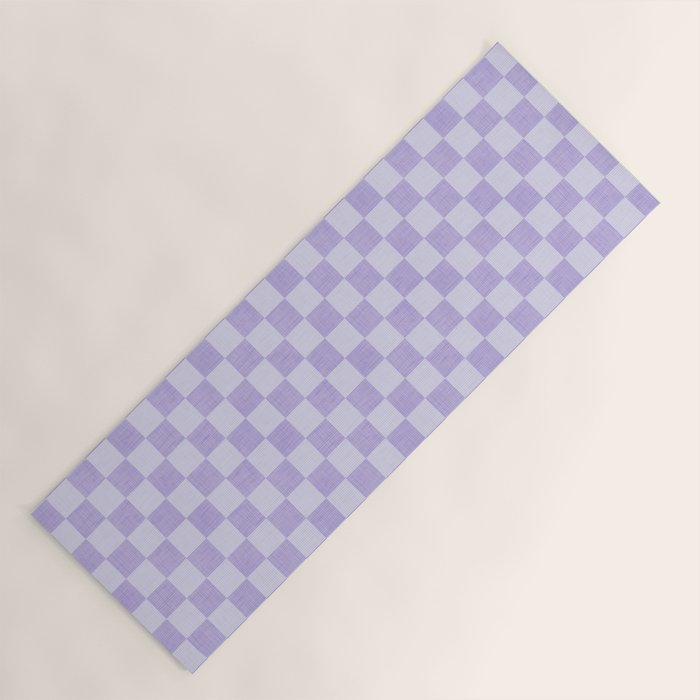 Linen Check Pattern - Lavender Yoga Mat Gallery Image 1
