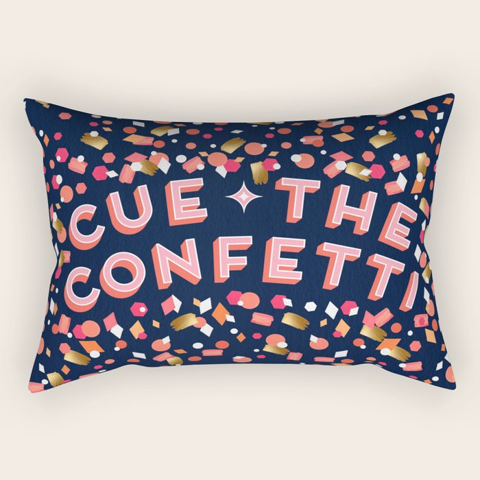 Cue the Confetti - Navy Palette Rectangular Pillow Gallery Image 2