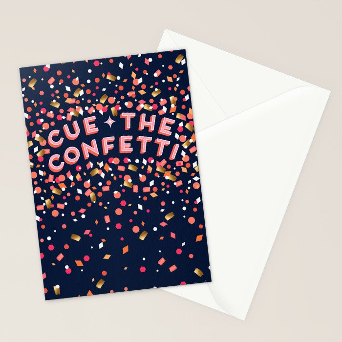 Cue the Confetti - Navy Palette Stationery Card Gallery Image 2