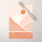 Warm Neutral mountain sun Wrapping Paper Gallery Image 1